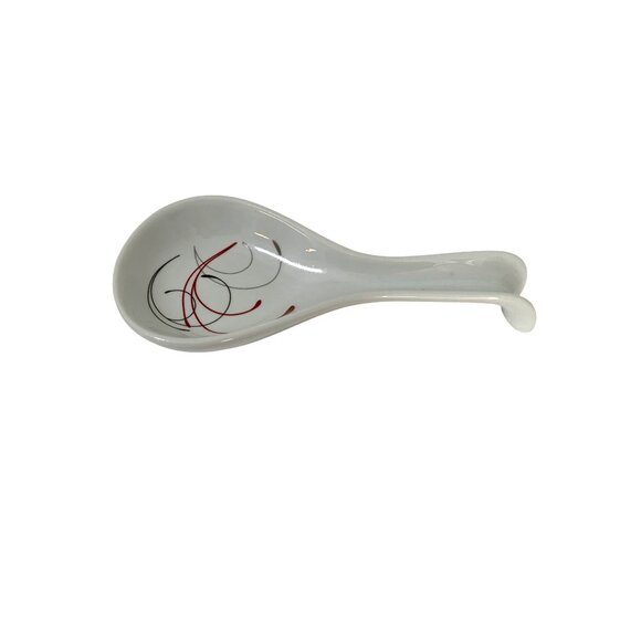 Corelle Red Black Splendor Spoon Rest Squiggle Line - Picture 2 of 4